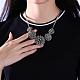 Fashion Women Jewelry Zinc Alloy Glass Rhinestone Flower Bib Statement Necklaces NJEW-BB15211-8