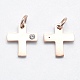 316 Surgical Stainless Steel Tiny Cross Charms STAS-J038-03RG-2