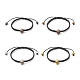 Set di braccialetti con perline intrecciate in ematite sintetica a 4 colori e teschio in lega BJEW-JB09215-1