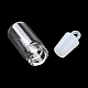 クリアガラスのウィッシングボトルペンダント  プラスチックシールプラグ付き  コラム  33x11mm  穴：2mm GLAA-A010-01J-3