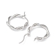 Rhodium Plated 925 Sterling Silver Hoop Earrings EJEW-K258-15C-P-2