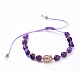 Bracelets de perles de nylon tressés réglables BJEW-JB05291-04-1