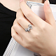 Moda bowknot 925 de plata esterlina anillos de dedo de circonio cúbico RJEW-BB17129-7-7