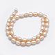 Fili di perle di perle d'acqua dolce coltivate naturali PEAR-F007-85A-01A-2