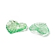 透明なアクリルパーツ  葉  淡緑色  16x15.5x3mm  穴：2mm  1800個/ 500g TACR-G039-01-3