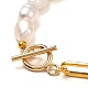 Pulseras de perlas keshi con perlas barrocas naturales BJEW-JB05317-4