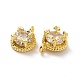 Brass Micro Pave Clear Cubic Zirconia Charms KK-E068-VF206-3