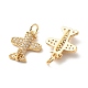 Eco-Friendly Brass Micro Pave Clear Cubic Zirconia Pendants KK-G405-13G-RS-2