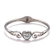 Crystal Rhinestone Double Wing with Heart Cuff Bangle STAS-D165-04P-2