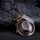 Регулируемые ретро сплав цинка подвеска и кожаный шнур Lariat ожерелья для мужчин NJEW-BB15989-A-2