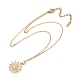 Латунный цветок микропаве кубический цирконий кулон ожерелья NJEW-C076-21G-4