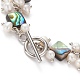 Bracelets de perles de coquille d'ormeau naturel de losange/coquille de paua BJEW-JB05776-03-3