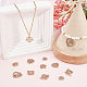Sunnyclue 12 pièces 6 style saint valentin en laiton micro pave pendentifs en zircone cubique KK-SC0003-16-4