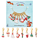 Nbeads 8 stücke 8 stil weihnachtsthema legierung emaille anhänger dekorationen HJEW-NB0001-47-1