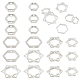 Pandahall Elite 24pcs 6 Stil langlebiger Perlenrahmen aus plattierter Legierung FIND-PH0008-30-1