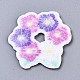 花のアップリケ  機械刺繍布地手縫い/アイロンワッペン  マスクと衣装のアクセサリー  プラム  32.5x32.5x1.5mm DIY-S041-051B-2