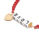 Bracelet de perles tressées word love avec breloque cœur en alliage d'émail BJEW-JB07834-6