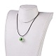 Lampwork Pendants Necklaces and Cowhide Leather Cord Necklaces Set NJEW-JN02317-M-12