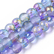 Frosted Spray Painted Glass Beads Strands GLAA-N035-03A-C05-1