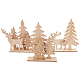 CHGCRAFT 3 Sets Undyed Wood Christmas Table Decorations with Christmas Tree Christmas Reindeer and Santa Claus DJEW-CA0001-01-2