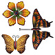 Crafans 3D 3Pcs 3 Style Butterfly & Flower Iron Ornaments AJEW-CF0001-12B-1