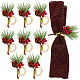 GORGECRAFT 8PCS Pine Cones Napkin Holder Christmas Napkin Rings Wood Christmas Napkin Ring Decor for Christmas Wedding Birthday Party Supplies(Red) AJEW-WH0261-90-1