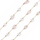 Pepita di quarzo rosa naturale e catena di perle di vetro imitazione perla CHS-C006-02D-1