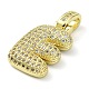 Латунные микропаве прозрачные подвески с фианитом KK-M279-01G-E-2