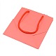 ソリッドカラーの紙袋ギフトショッピングバッグ  ナイロンコードの長方形  サンゴ  150x133mm CARB-L001-06-3