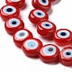 Chapelets de perles rondes de chalumeau manuelles de mauvais œil X-LAMP-L058-6mm-17-3