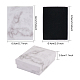 Benecreat12パック白い大理石の効果長方形の厚紙ジュエリーペンダントボックススポンジインサート付きギフトボックス  6.9x9x2.8cm CBOX-BC0001-21-2