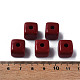 不透明なアクリルビーズ  キューブ  暗赤色  12.5x12.5x12.5mm  穴：3.5mm  約263個/500g MACR-S373-141-A01-4