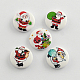 2 foro di Natale Babbo Natale stampato bottoni in legno BUTT-R032-059-1