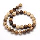 Frosted Round Natural Petrified Wood Beads Strands G-N0166-71-8mm-3