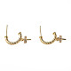Brass Pave Clear Cubic Zirconia Stud Earring Findings KK-N233-389-3