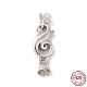 Rhodium Plated 925 Sterling Silver Lobster Claw Clasps with Cord End STER-G038-05P-1