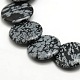 Lentil Natural Snowflake Obsidian Beads Strands G-P062-51-3