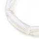 女性のためのアクリル製のカーブチューブ分厚いストレッチ ブレスレット  透明  ビーズ：31x7.5x9.5mm  内径：2インチ（5.1cm） BJEW-JB08122-4