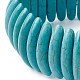 Braccialetti elasticizzati con perline ovali turchesi sintetiche BJEW-P299-09A-2