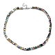 Halskette aus Glaswürfelperlen mit 304 Edelstahlverschluss NJEW-JN04400-3