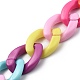 Opaque Acrylic Curb Chain for DIY Keychains HJEW-JM00400-03-3