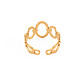 Chapado en iones (ip) 304 anillo de puño de acero inoxidable abierto ovalado para mujer RJEW-S405-187G-2