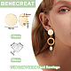BENECREAT 10 PCS Real 14k Gold Plated Brass Round Stud Earrings KK-BC0010-97-2