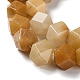Brins de perles rondes coupées en étoile de jade topaze naturelle G-M418-C15-01-4