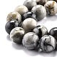 Brins de perles rondes en jaspe polychrome naturel/pierre de Picasso/jaspe de Picasso G-O199-03C-2
