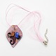 Free Gift Box Handmade Dichroic Glass Pendant Necklaces NJEW-JN00778-8