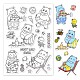 GLOBLELAND Hippo Clear Stamps Summer Beach Silicone Clear Stamp Transparent Stamp Seals for Cards Making DIY Scrapbooking Photo Journal Album Decoration DIY-WH0167-56-693-1