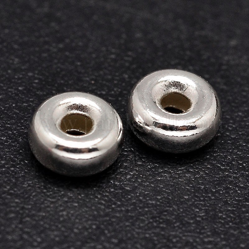 Wholesale Rondelle 925 Sterling Silver Spacer Beads - Pandahall.com