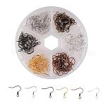 1 Box 6 Color Brass Earring Hooks, with Horizontal Loop, Nickel Free, Mixed Color, 17mm, Hole: 1.5mm, 21 Gauge, Pin: 0.7mm