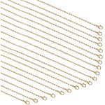 PandaHall Elite about 20 Strands Golden Cable Chain Necklace Twisted Link Chain Necklace Bulk for Pendant Necklace Jewelry Making, 23.6